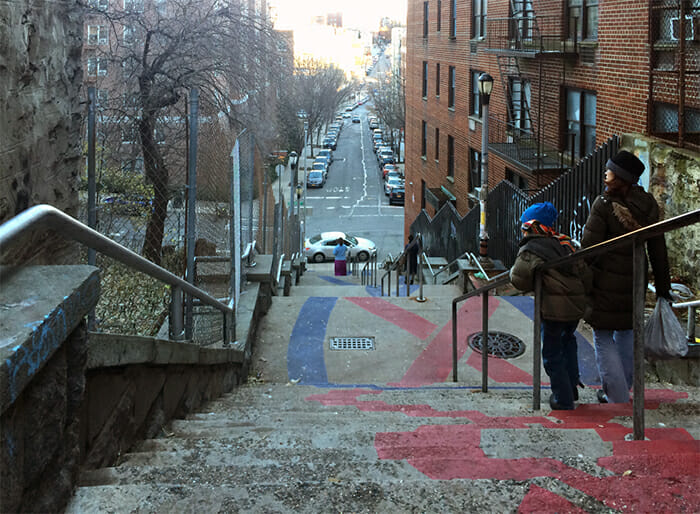The Department of Transportation recently partnered with Steed Taylor to transform this step street into public art.